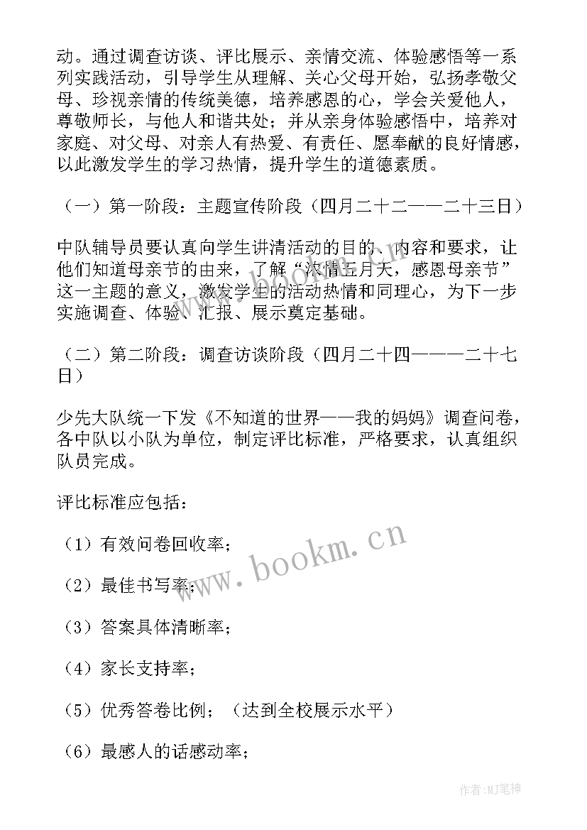 2023年母亲节教育活动方案策划 母亲节活动方案(大全6篇)