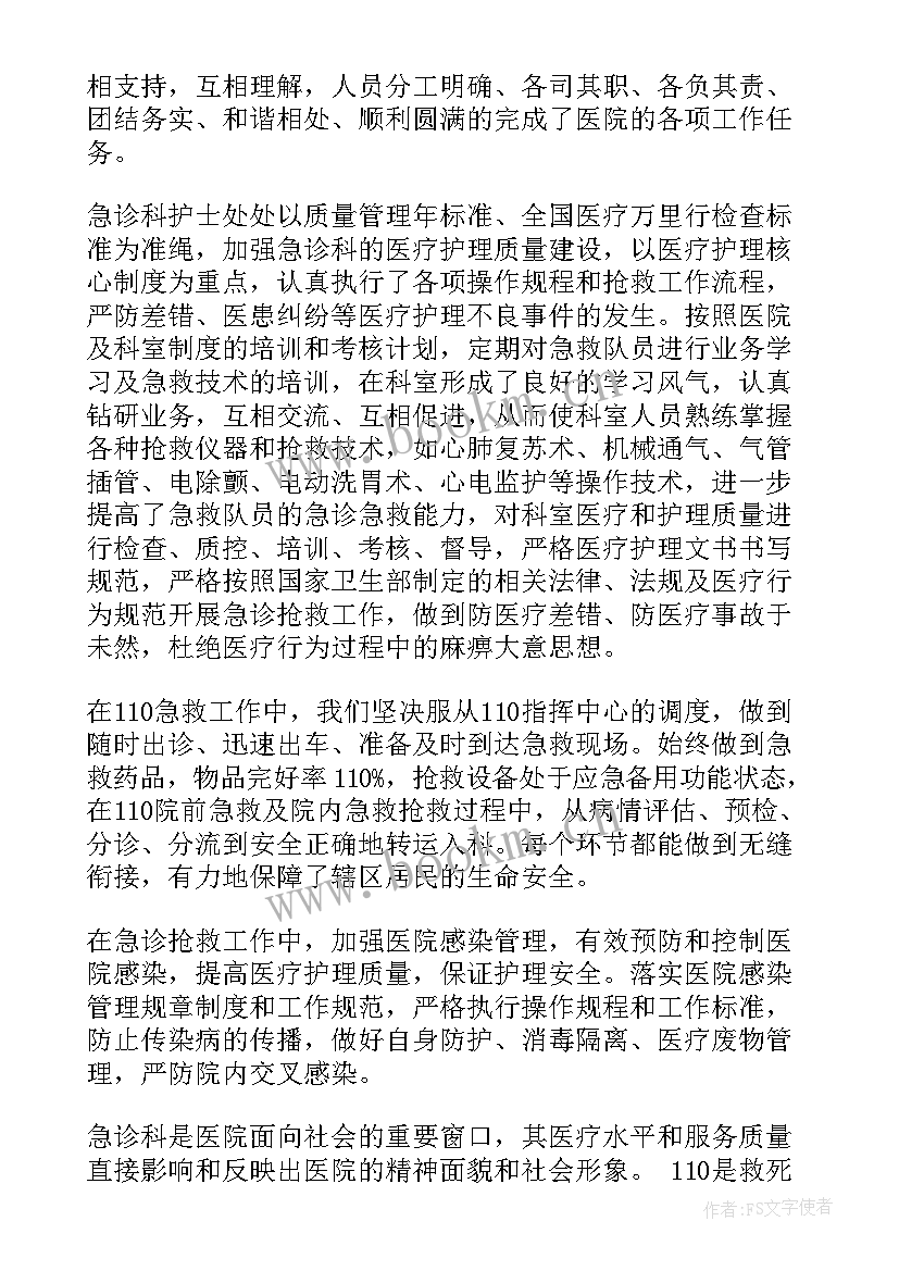 最新急诊护士年终总结个人 急诊科护士年终总结(模板6篇)