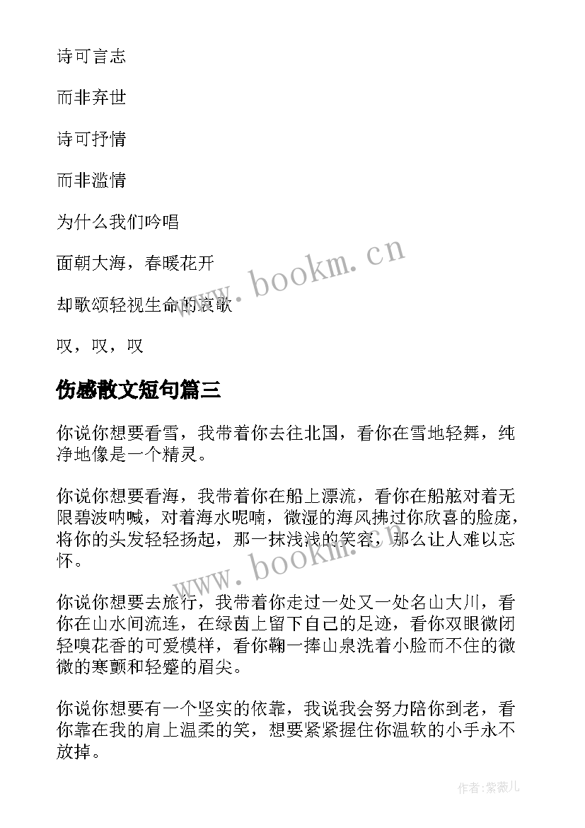 2023年伤感散文短句(大全9篇)