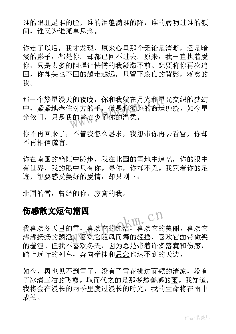 2023年伤感散文短句(大全9篇)