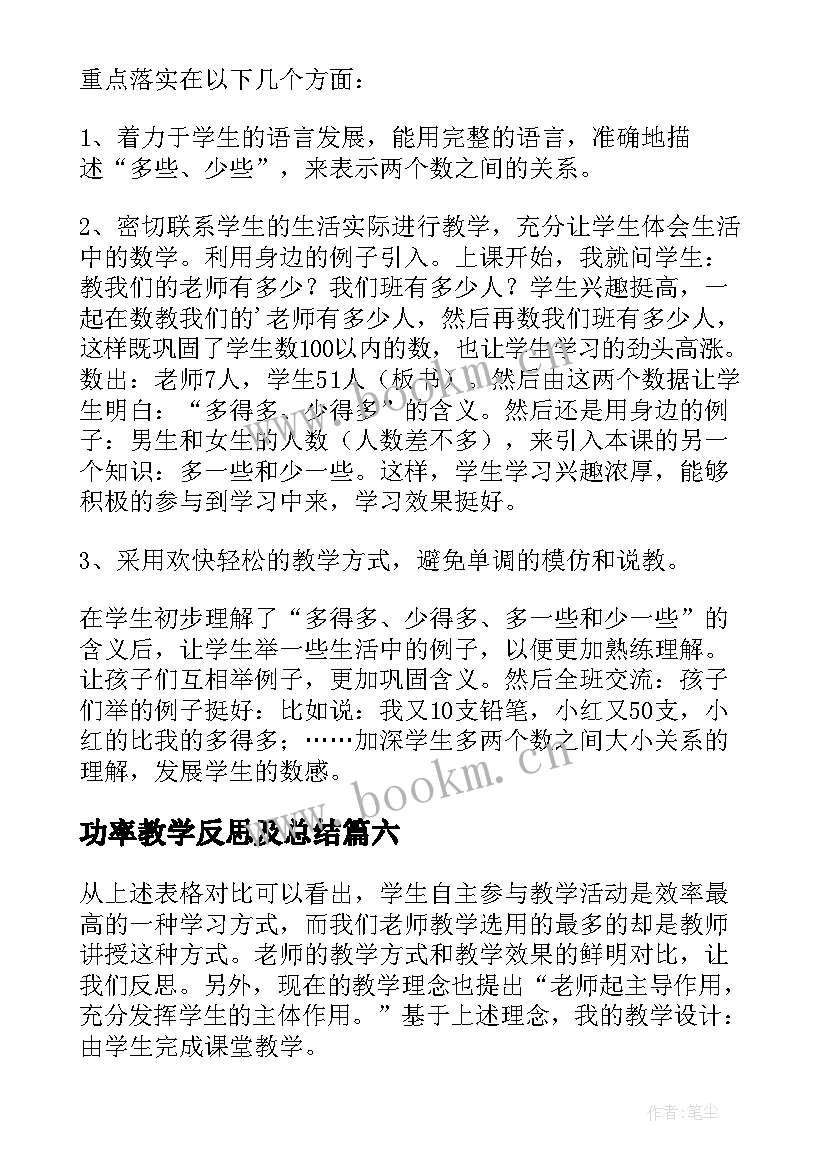 2023年功率教学反思及总结(优秀8篇)