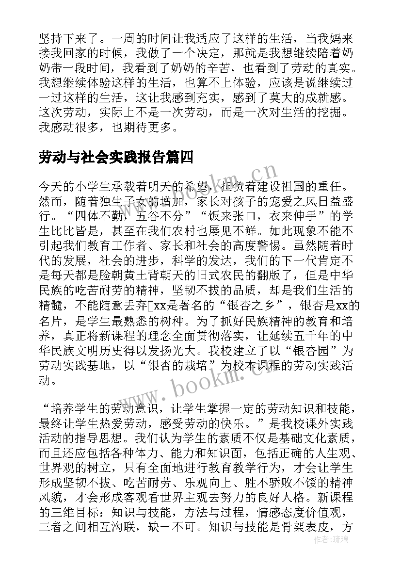 2023年劳动与社会实践报告 劳动者社会实践报告(优质5篇)