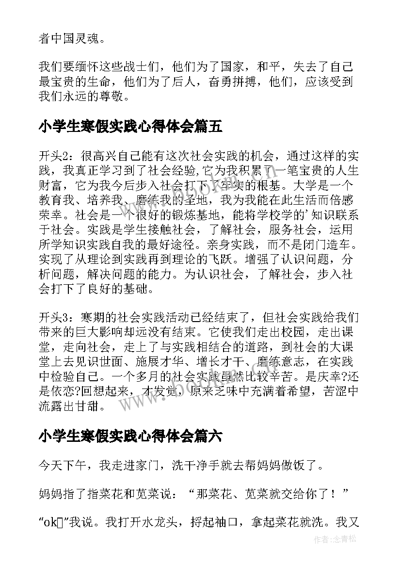 2023年小学生寒假实践心得体会 小学生寒假劳动实践心得体会(精选8篇)