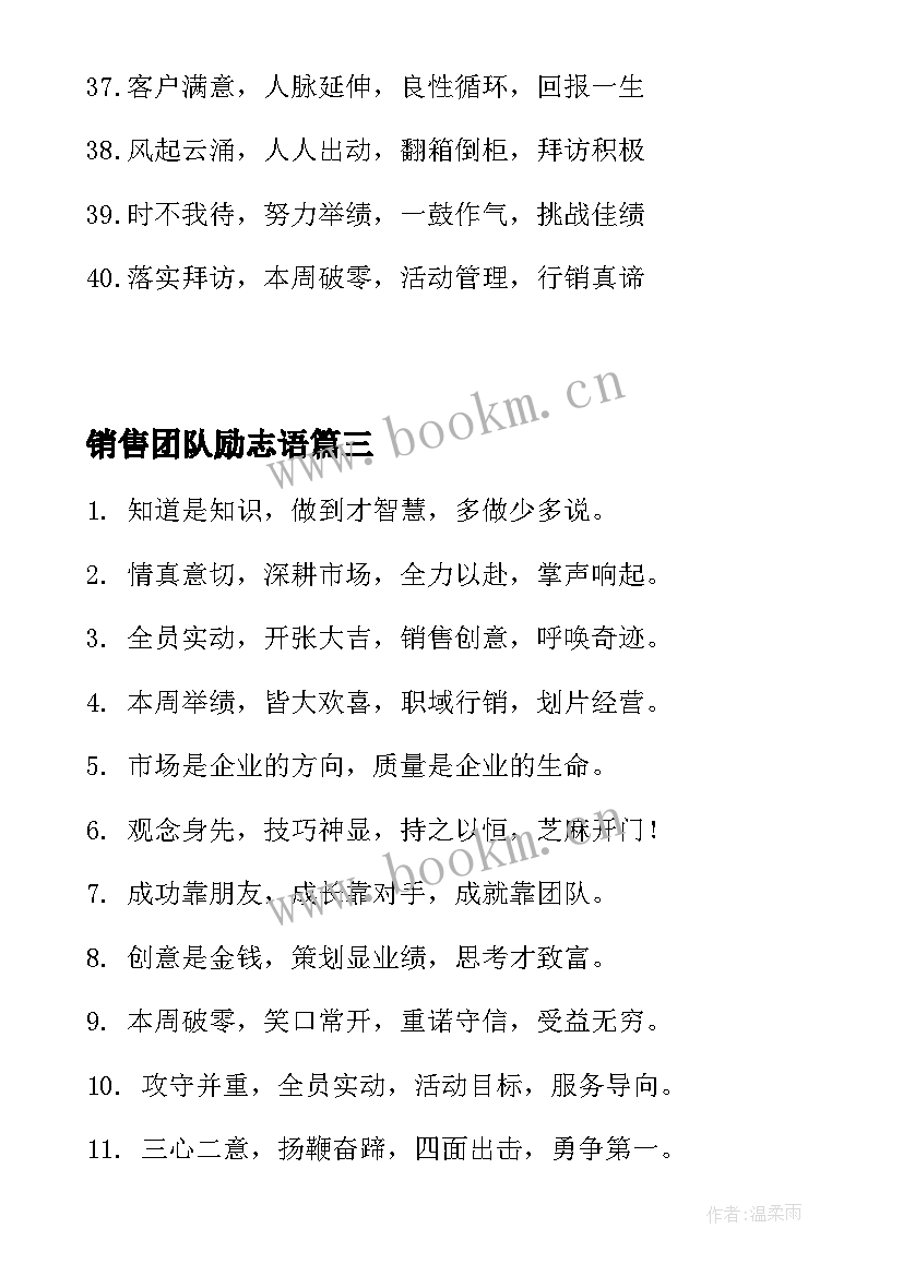 2023年销售团队励志语 公司销售团队励志口号口号(优质16篇)