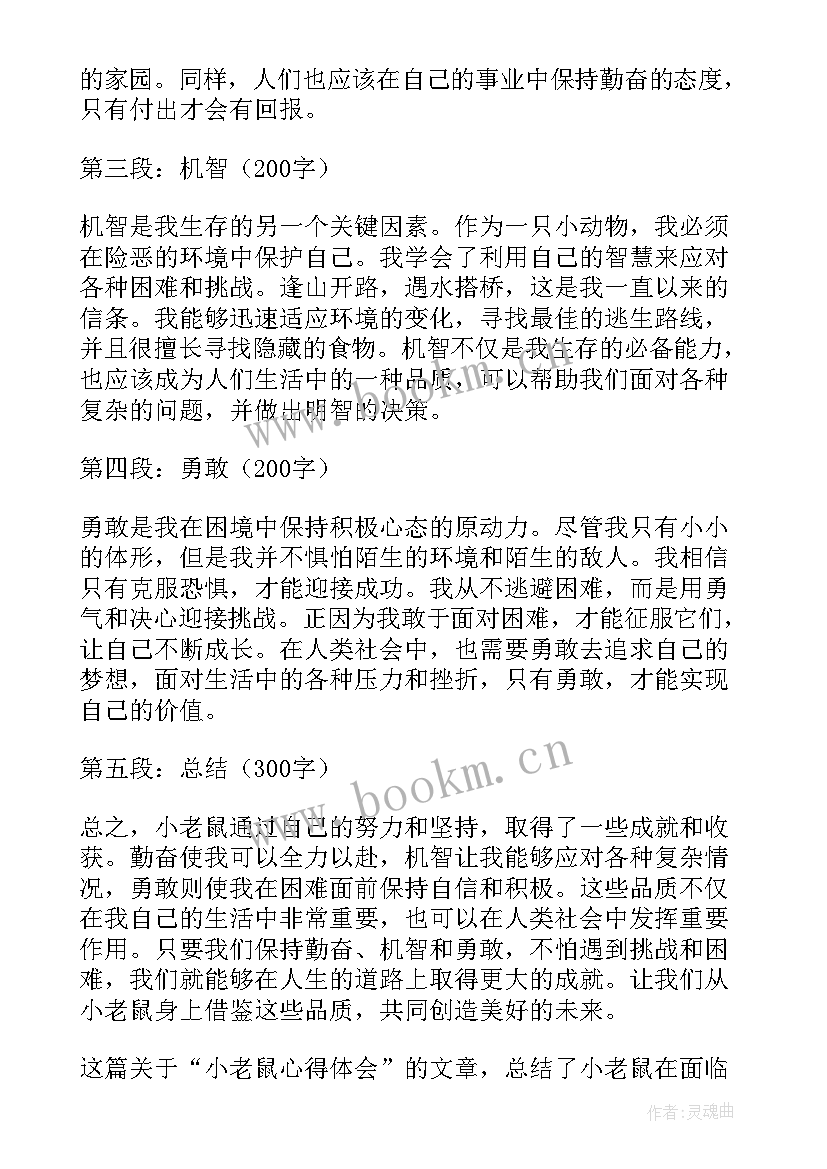 我是一只小老鼠 小老鼠心得体会(优质11篇)