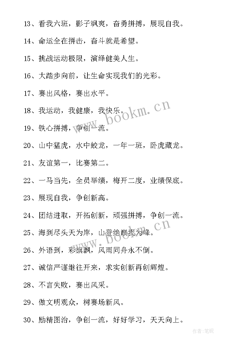 2023年有押韵的运动会口号 运动会口号押韵(模板17篇)