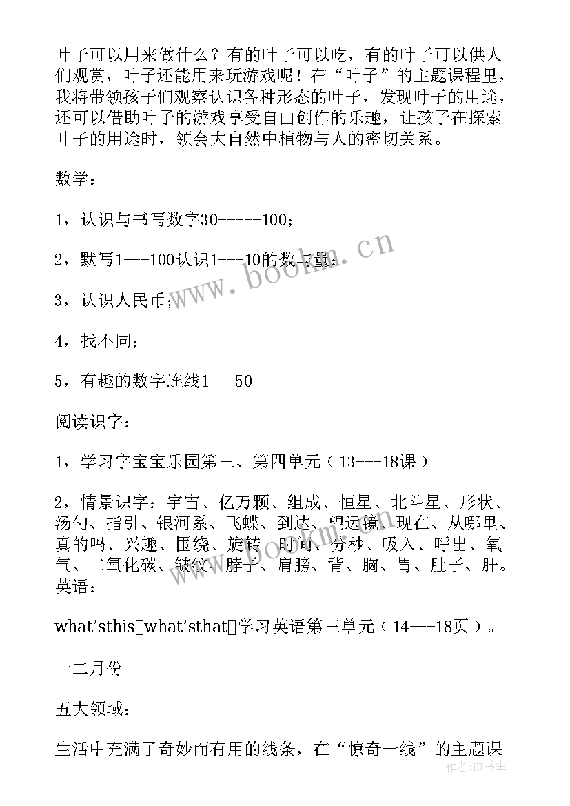 大班上学期教学计划上学期(实用16篇)