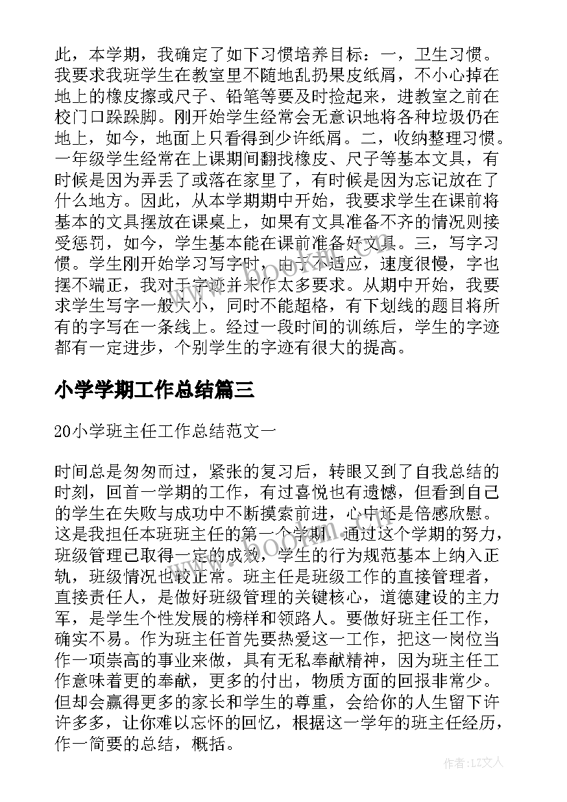 小学学期工作总结 小学数学个人总结工作总结(模板8篇)