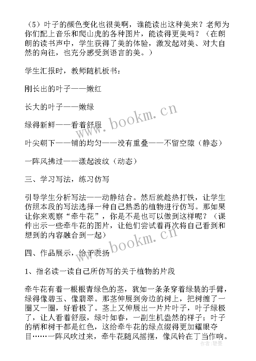 最新四年级语文爬山虎的脚教案(优质10篇)