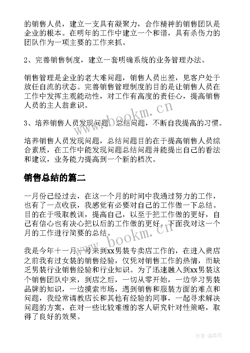 2023年销售总结的(大全20篇)