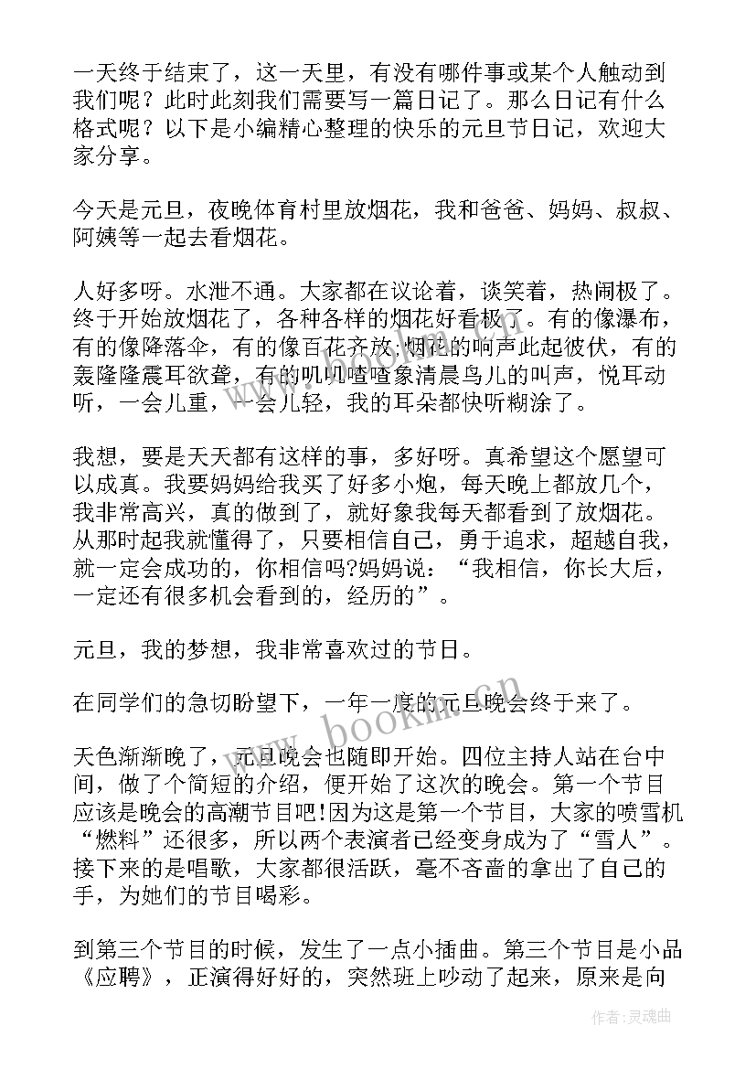 2023年快乐的元旦节日精彩 快乐的元旦节日记(优质9篇)