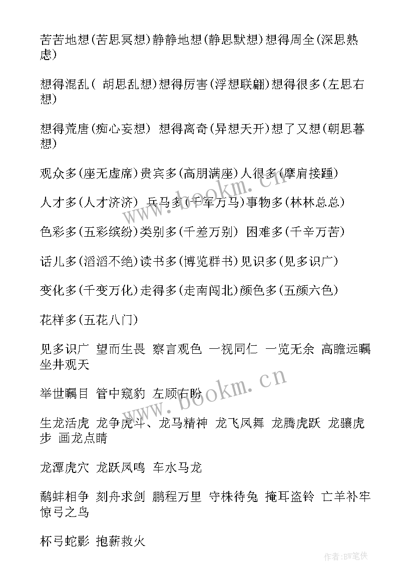 猴的四字成语 四字成语概括培训心得体会(精选11篇)