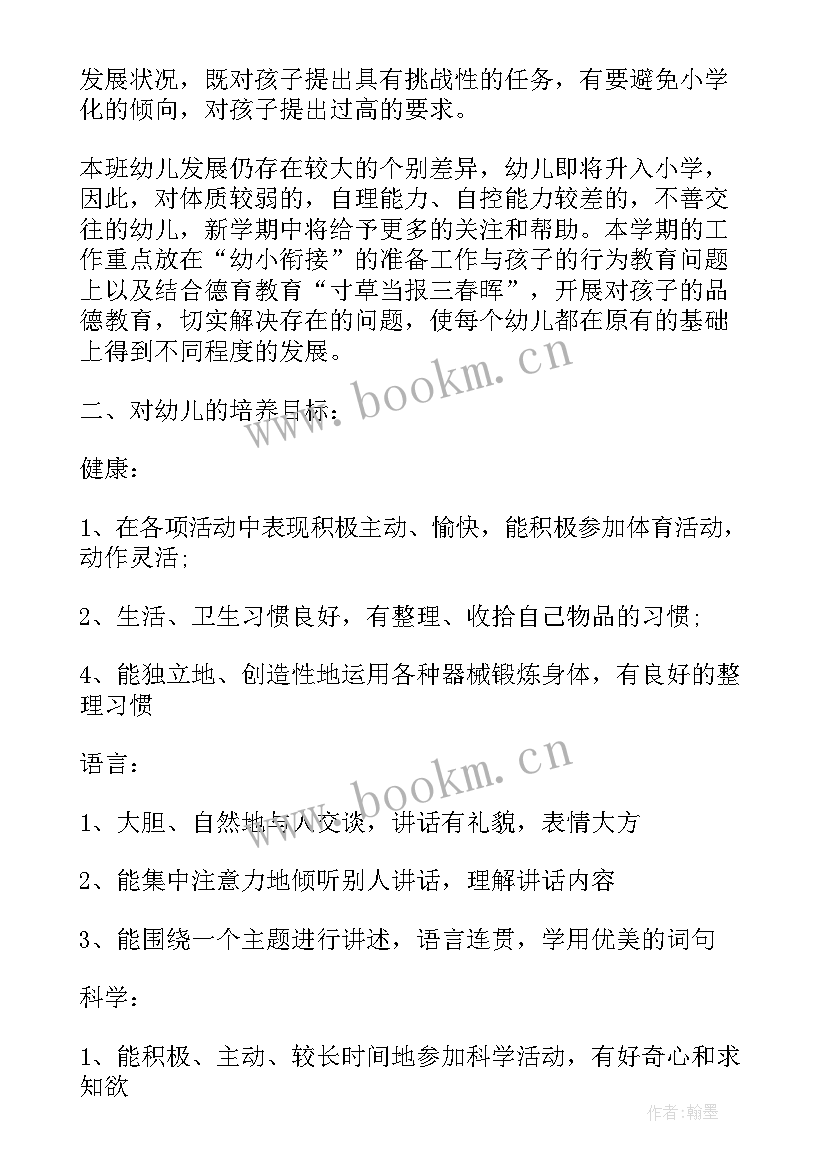 2023年幼儿园大班班主任工作计划 幼儿园大班主任工作计划(汇总15篇)