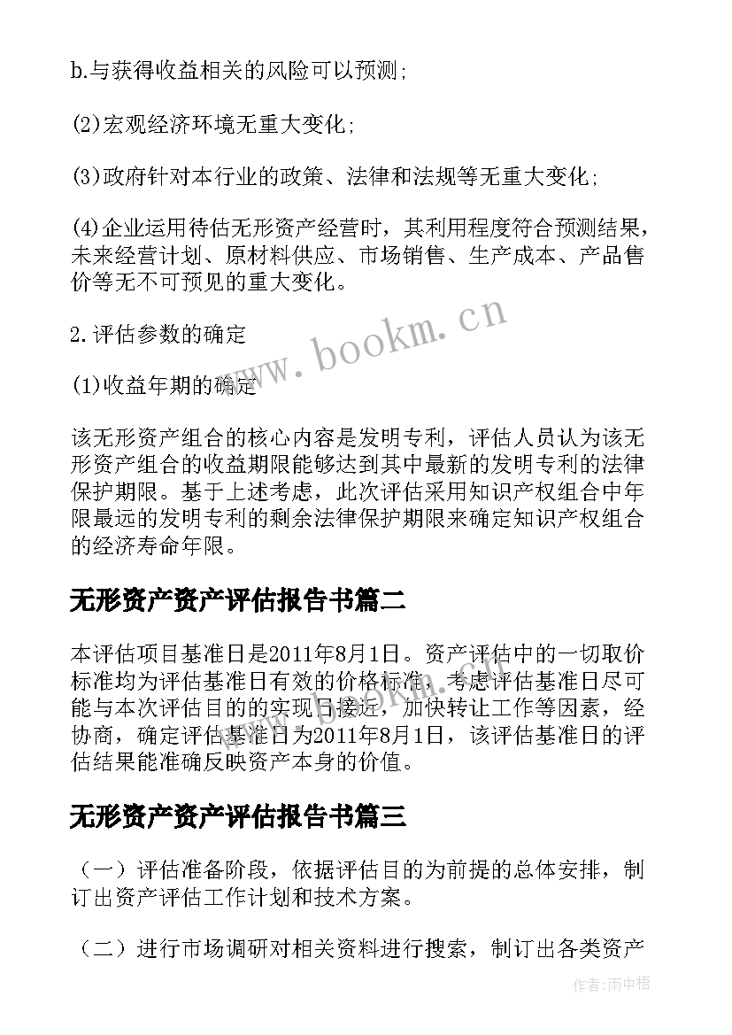 最新无形资产资产评估报告书(大全8篇)