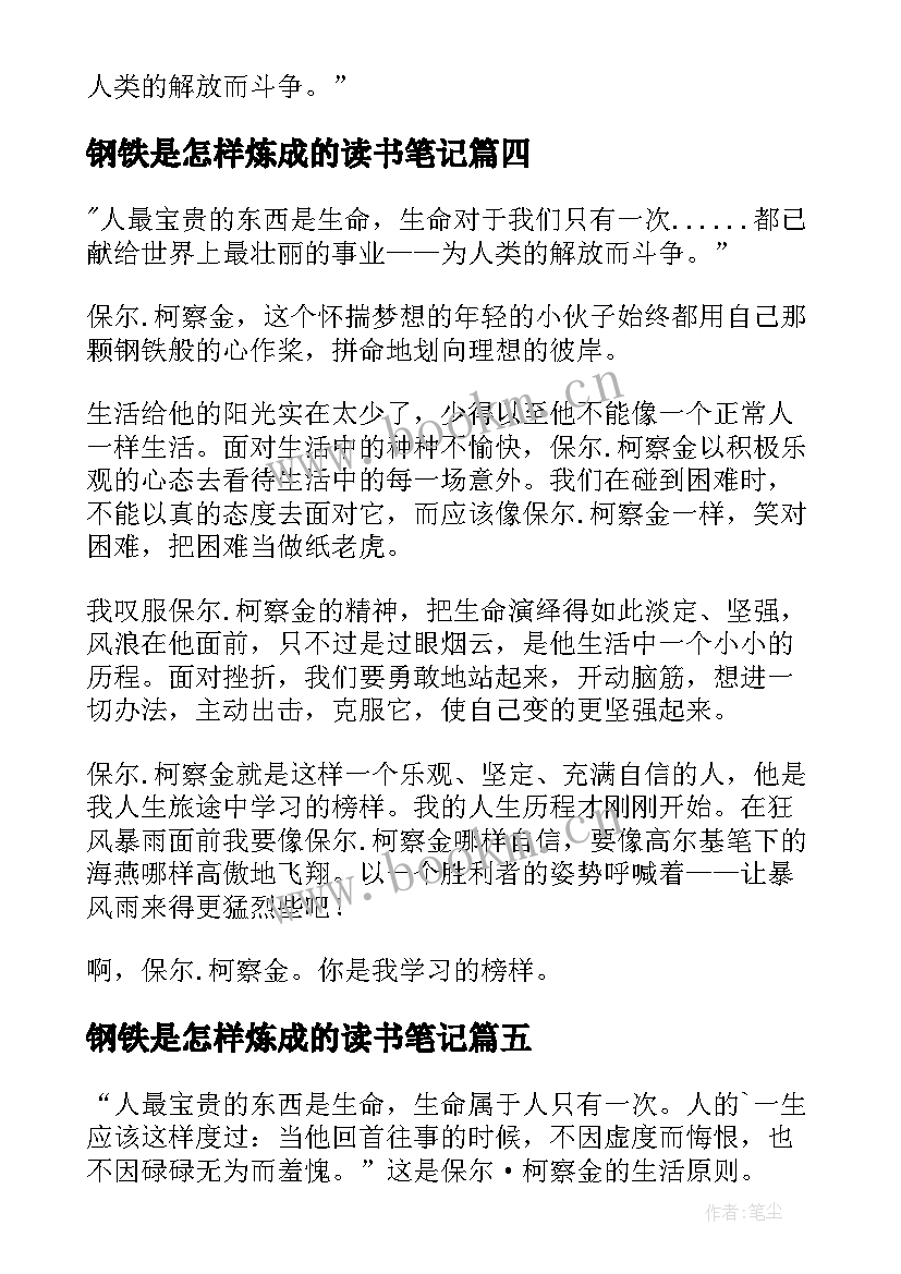 最新钢铁是怎样炼成的读书笔记(精选16篇)