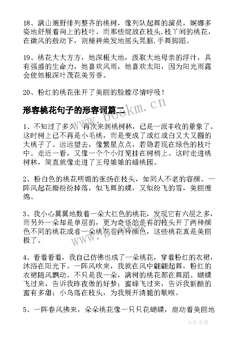 2023年形容桃花句子的形容词 经典形容桃花的句子(通用15篇)