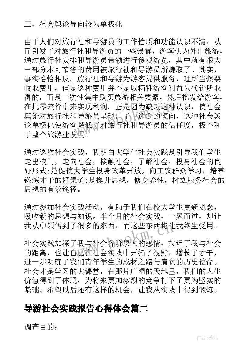 最新导游社会实践报告心得体会(模板6篇)