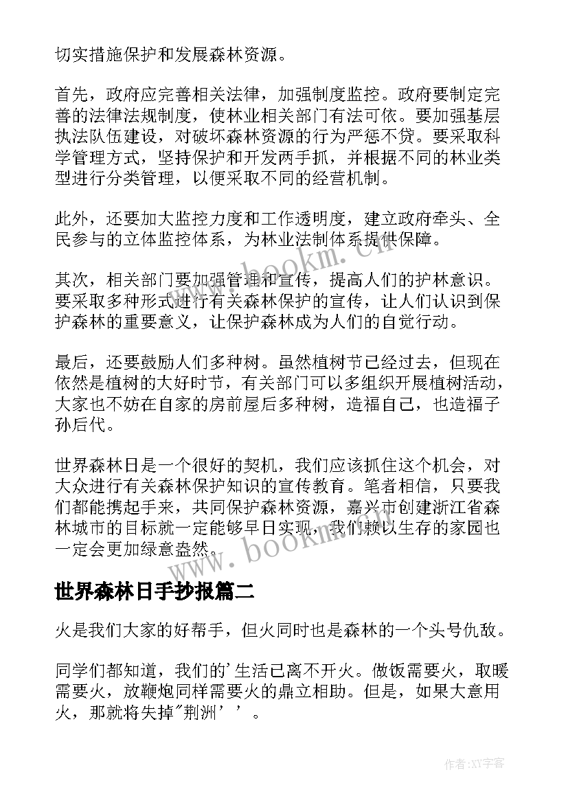 最新世界森林日手抄报(优秀17篇)