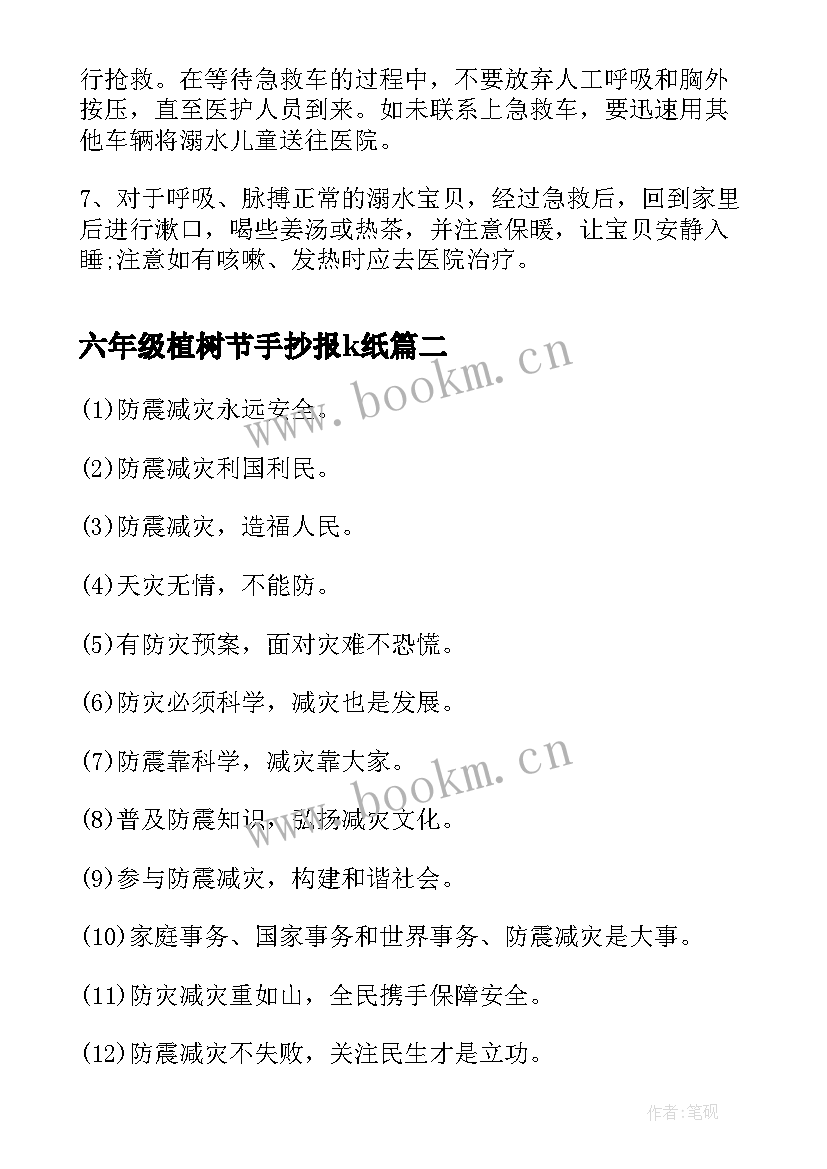 六年级植树节手抄报k纸(模板6篇)