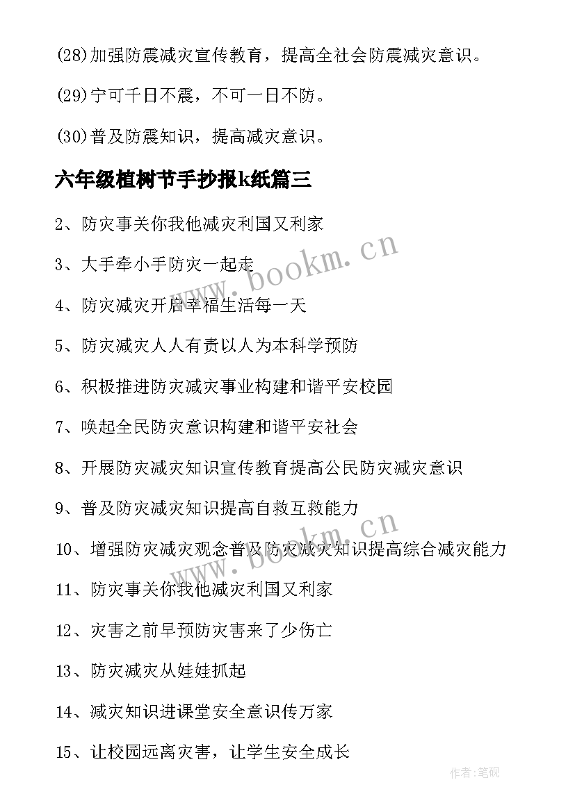 六年级植树节手抄报k纸(模板6篇)