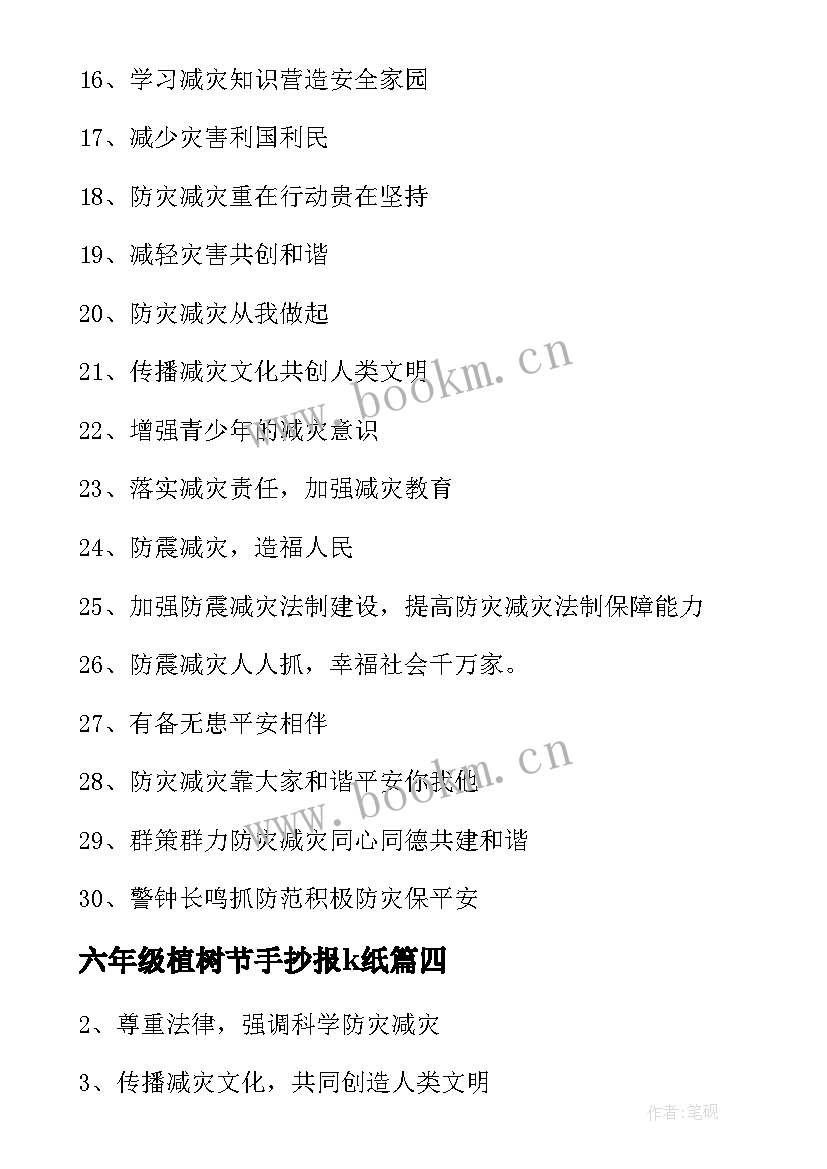 六年级植树节手抄报k纸(模板6篇)