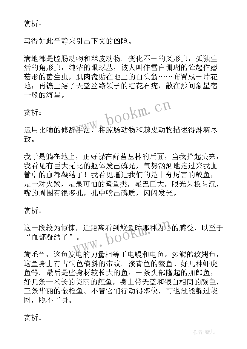 海底两万里的摘抄好词好句 海底两万里摘抄分析(优秀16篇)