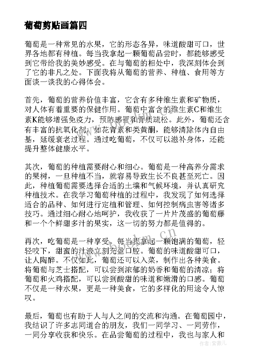 最新葡萄剪贴画 种葡萄心得体会(优秀12篇)