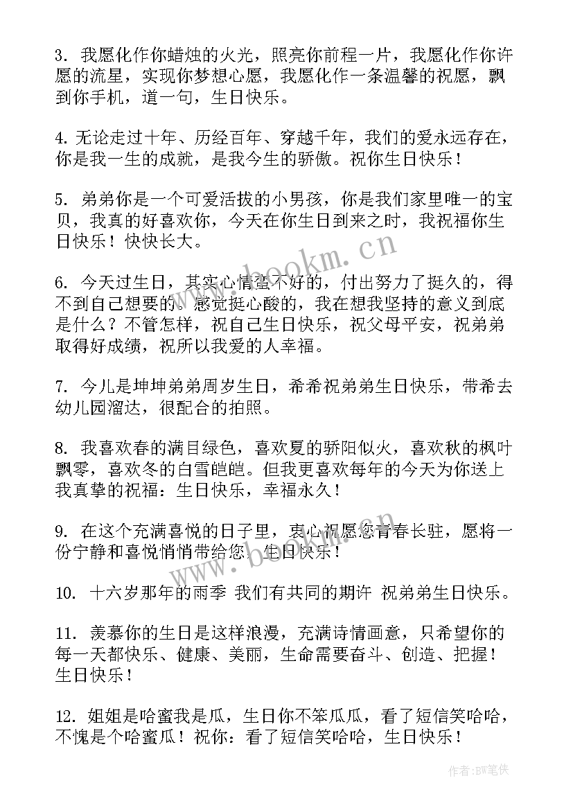 祝我的弟弟生日快乐祝福语 姐姐祝弟弟生日快乐的祝福语(实用8篇)