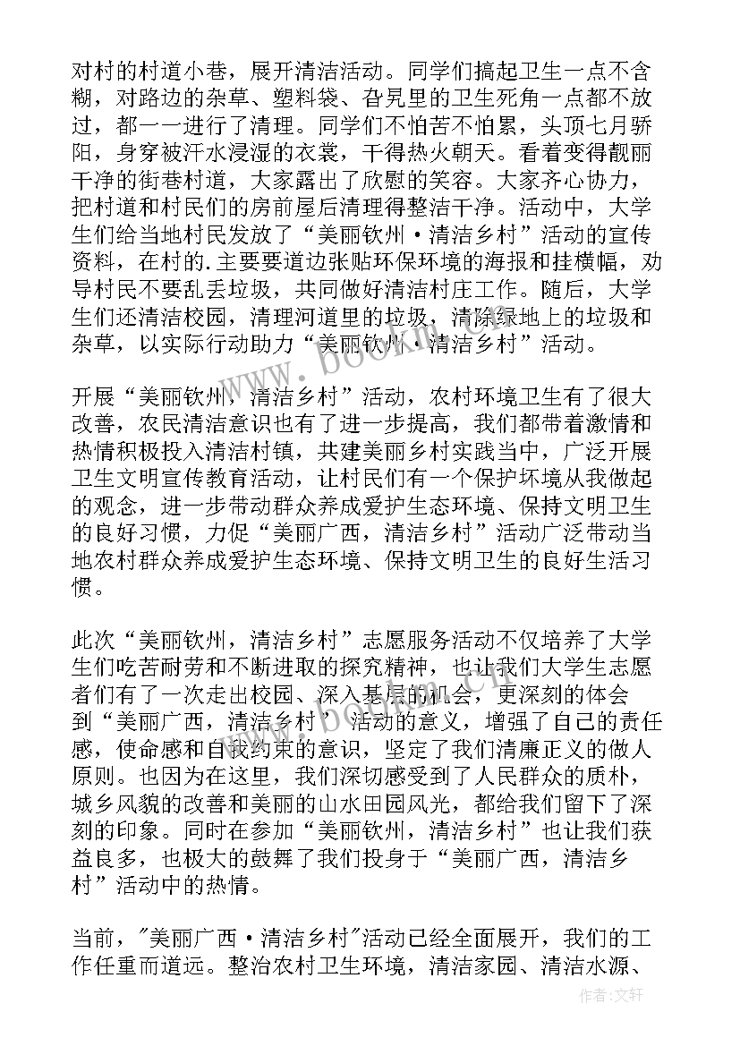 最新高中清洁乡村社会实践报告总结(模板6篇)