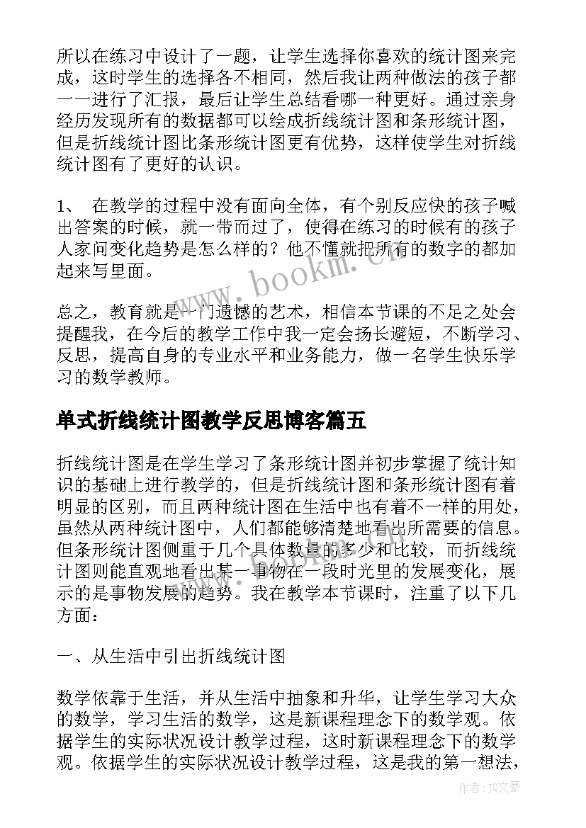 单式折线统计图教学反思博客(通用9篇)