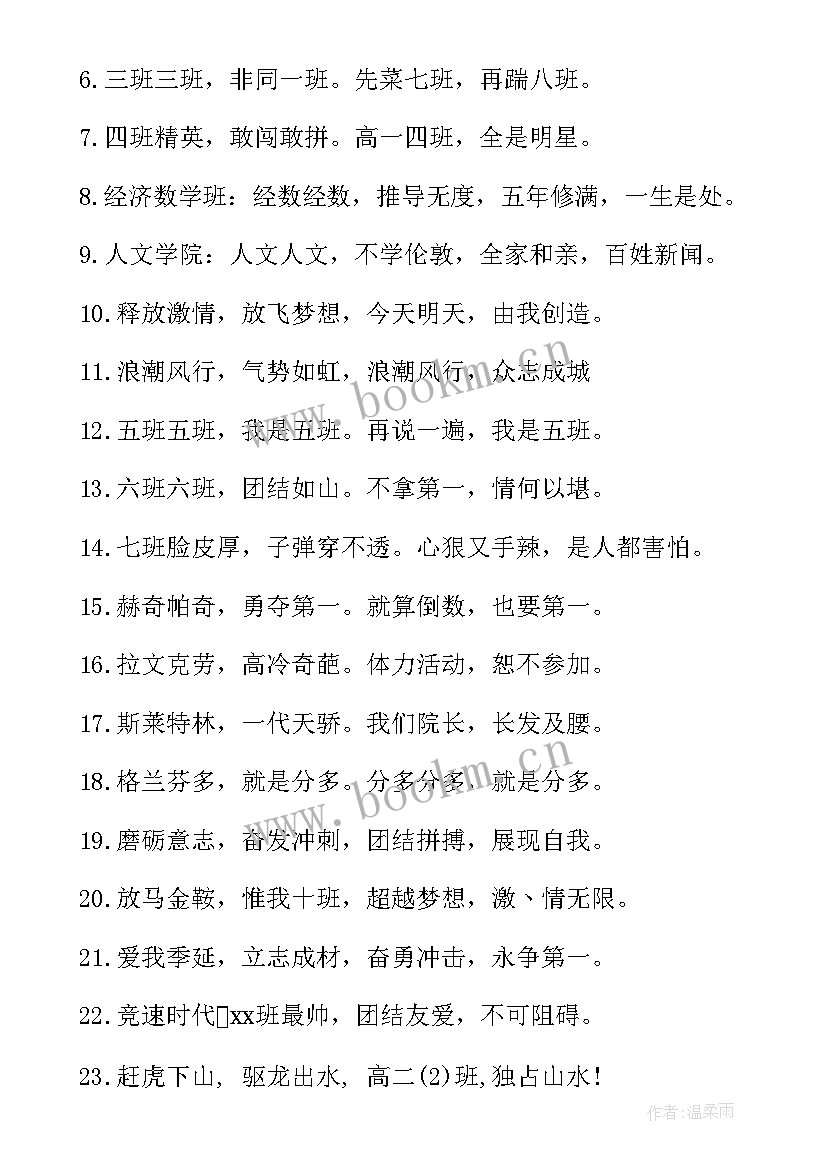 最新班级精简霸气标语口号八个字(优秀6篇)