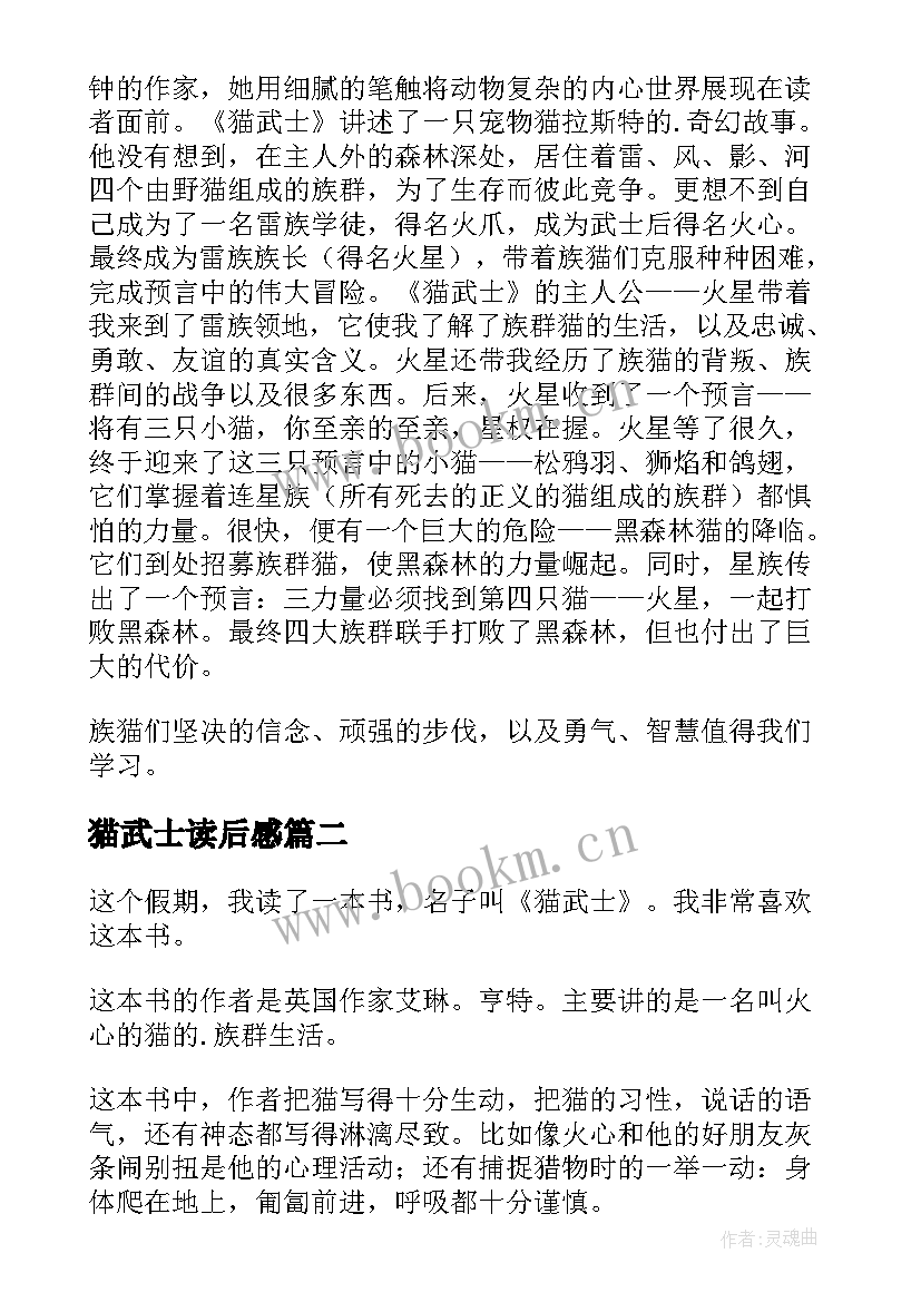 2023年猫武士读后感(优秀18篇)