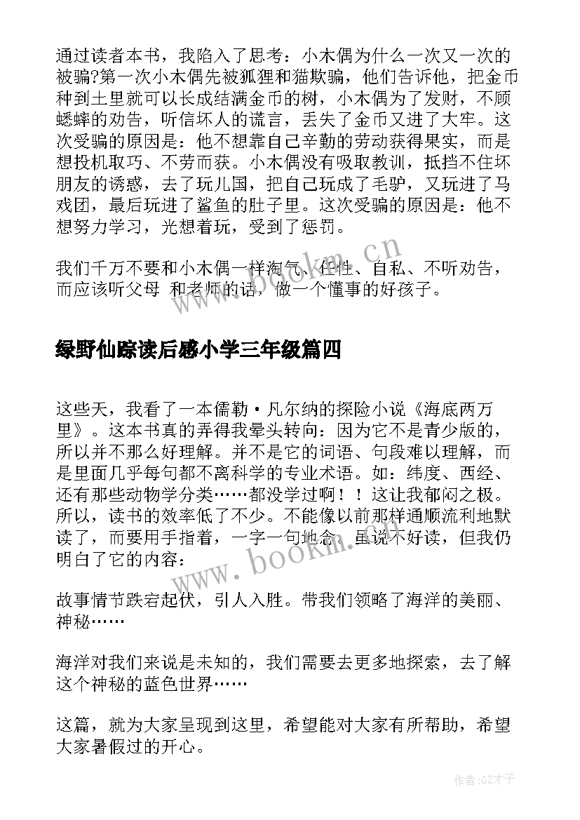 绿野仙踪读后感小学三年级(汇总5篇)