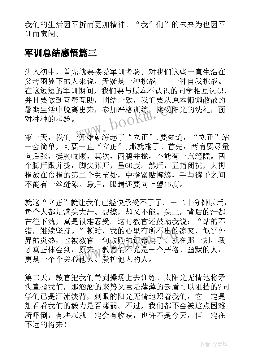 2023年军训总结感悟 以军训感悟总结(优秀8篇)