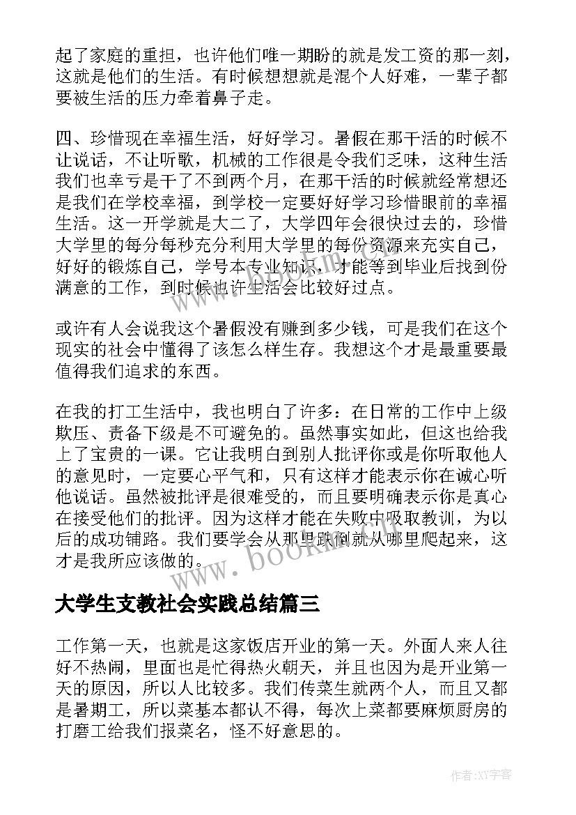 2023年大学生支教社会实践总结(实用8篇)