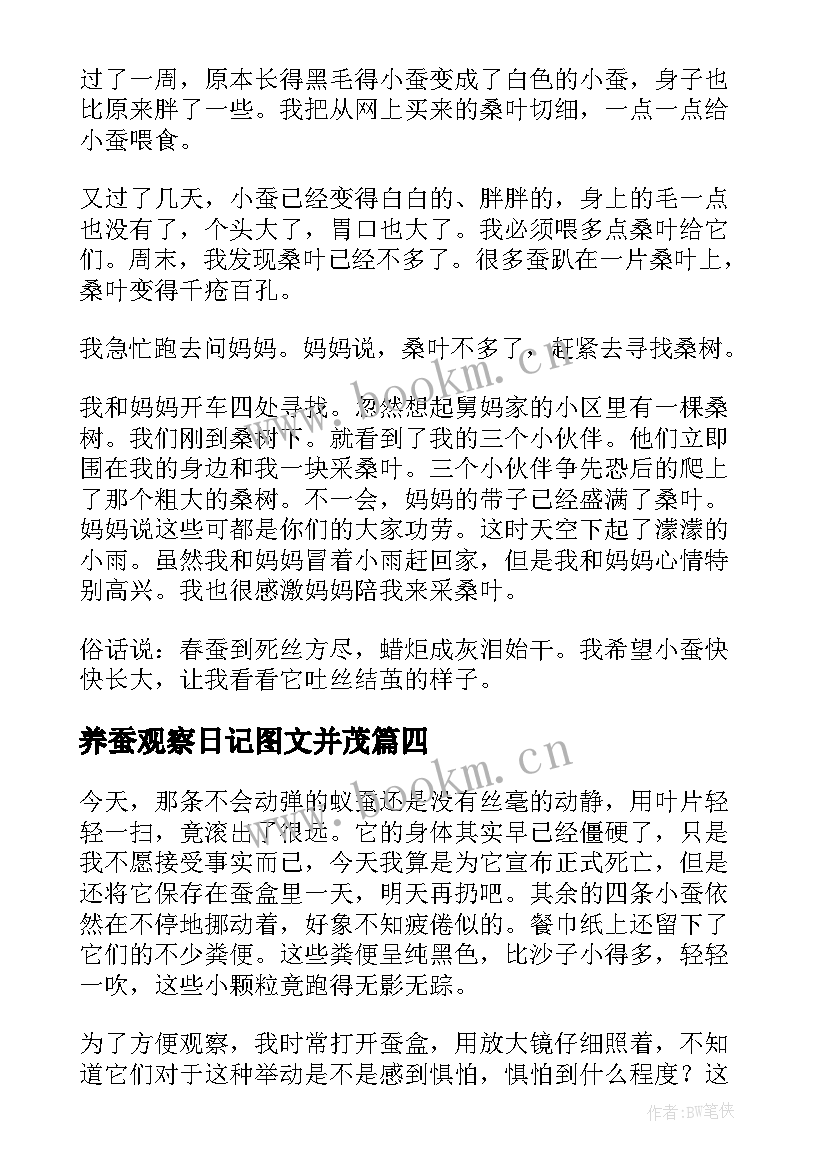 养蚕观察日记图文并茂(通用15篇)