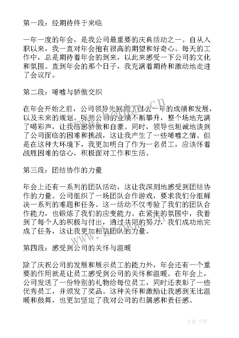 最新公司年会的心得体会(大全8篇)