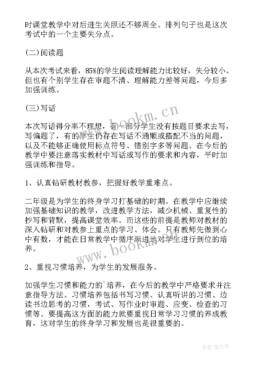 2023年小学二年级期末试卷数学 小学二年级数学期末试卷质量分析报告(优秀8篇)