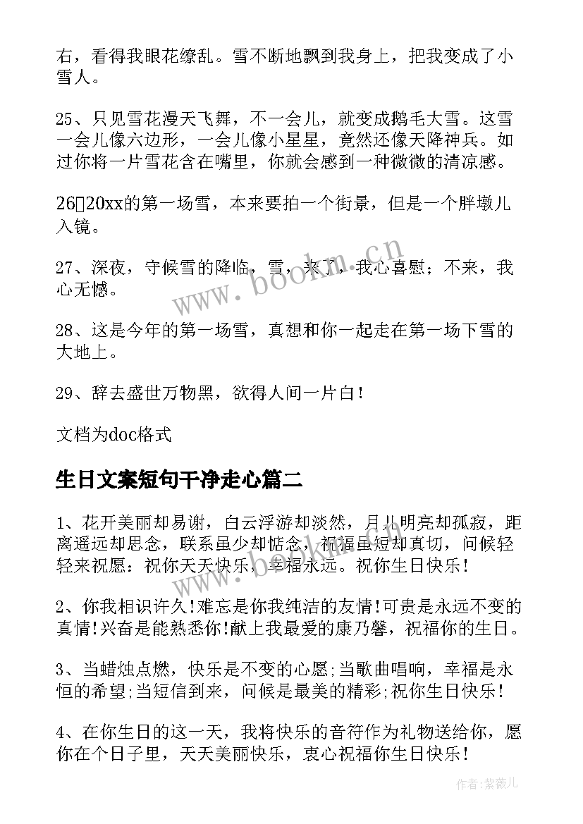 2023年生日文案短句干净走心(优质9篇)