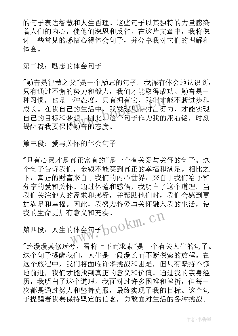 感悟的句子摘抄(模板8篇)