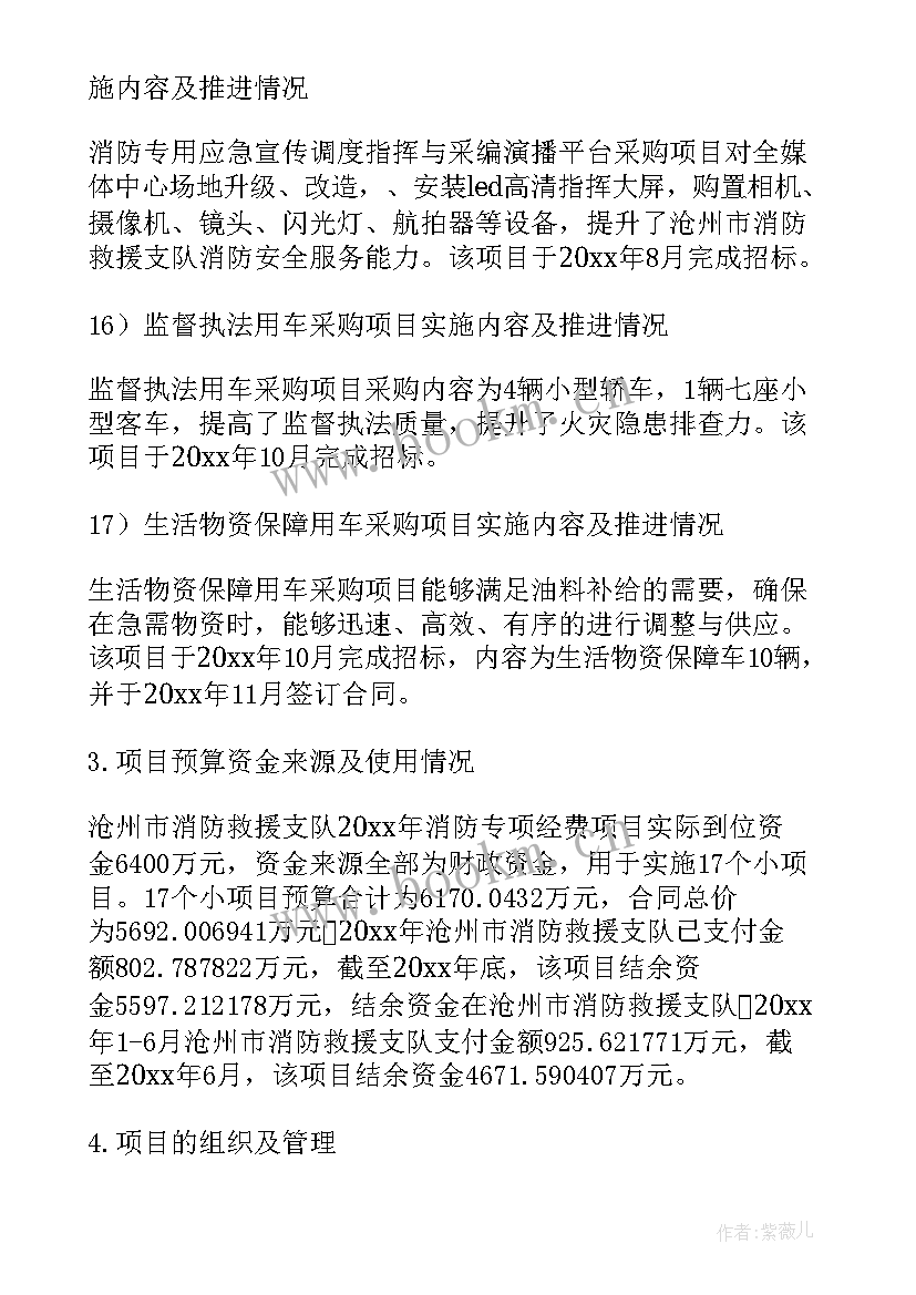 2023年消防项目绩效评价报告(优质19篇)