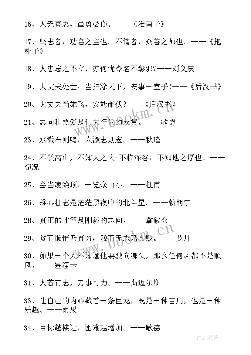 最新经典励志名人名言警句摘抄(汇总6篇)