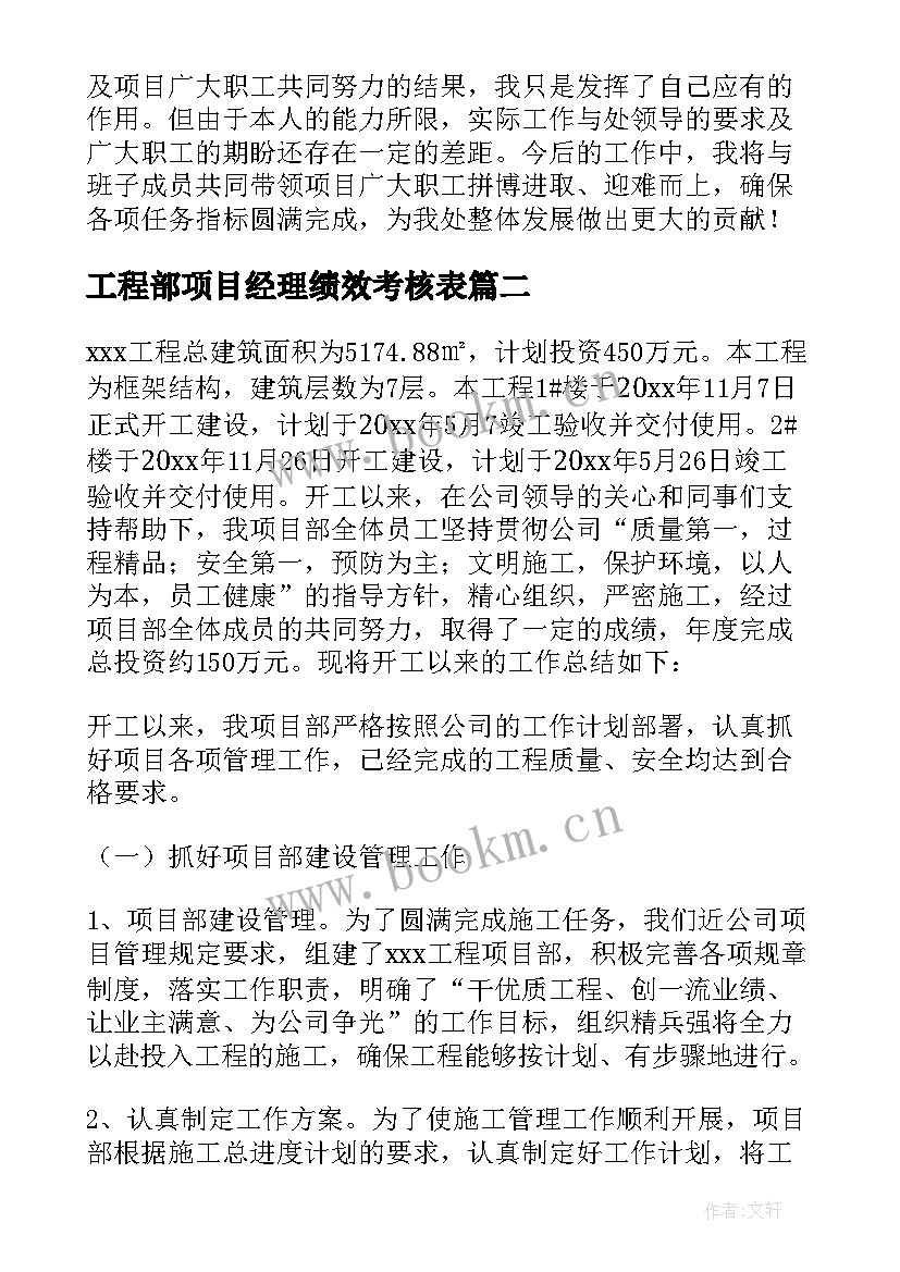 最新工程部项目经理绩效考核表 工程部项目经理年度工作总结(汇总20篇)