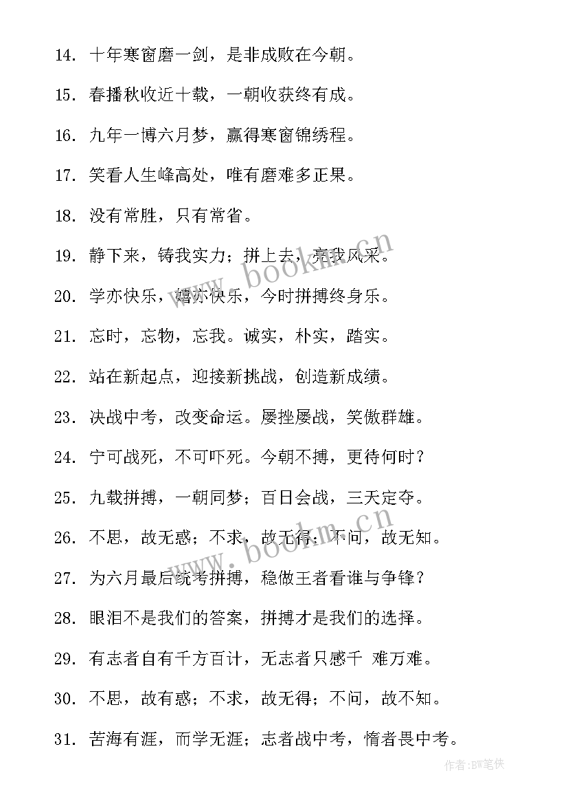 励志冲刺口号八个字(精选18篇)