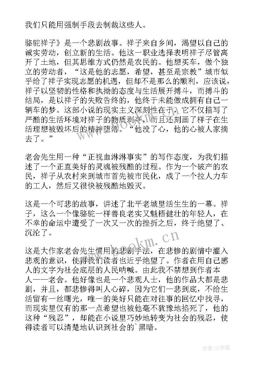 2023年骆驼祥子读书笔记摘抄好词好句及感悟赏析 骆驼祥子读书笔记(大全13篇)