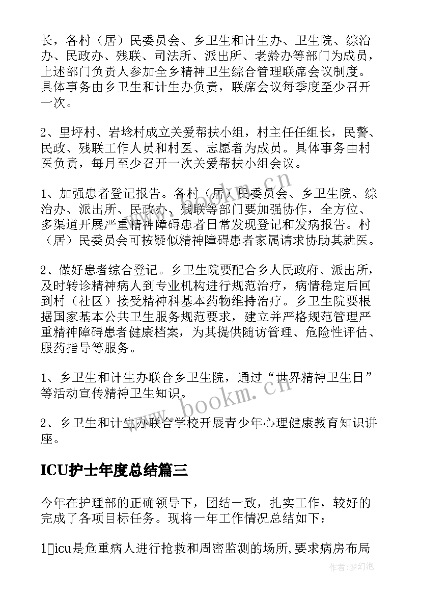 2023年ICU护士年度总结(优秀8篇)