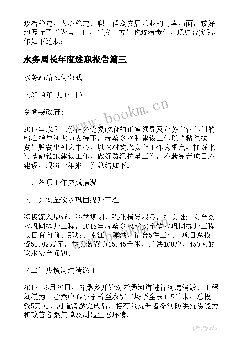 水务局长年度述职报告 水务局局长述职报告(汇总8篇)