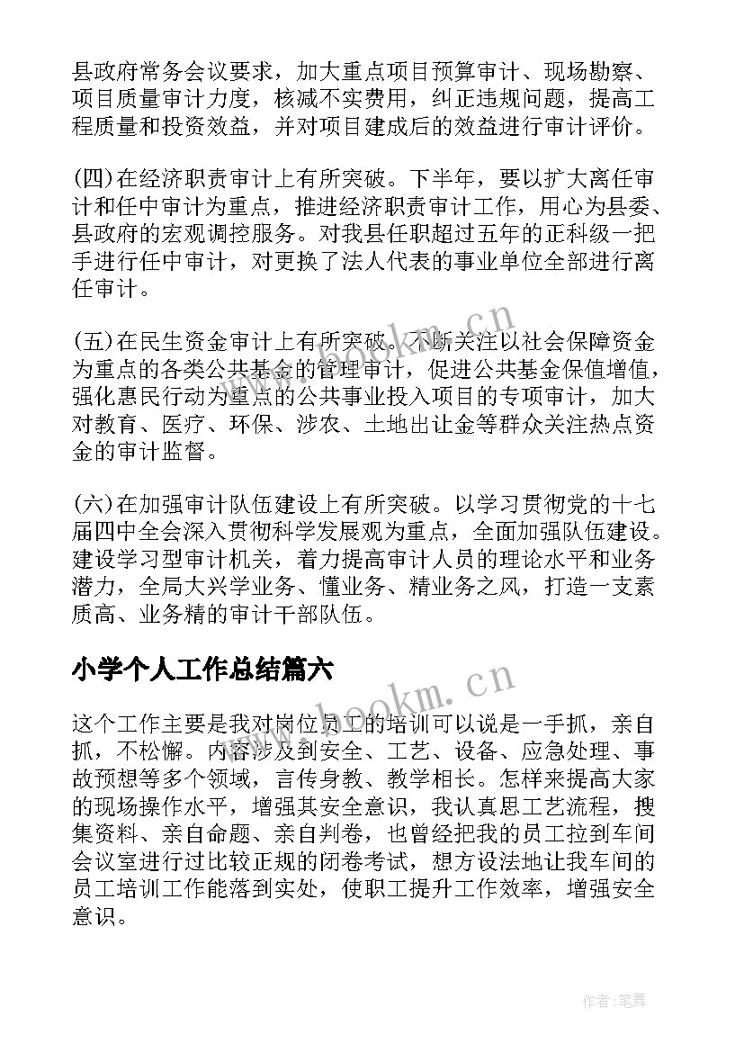 小学个人工作总结(大全11篇)