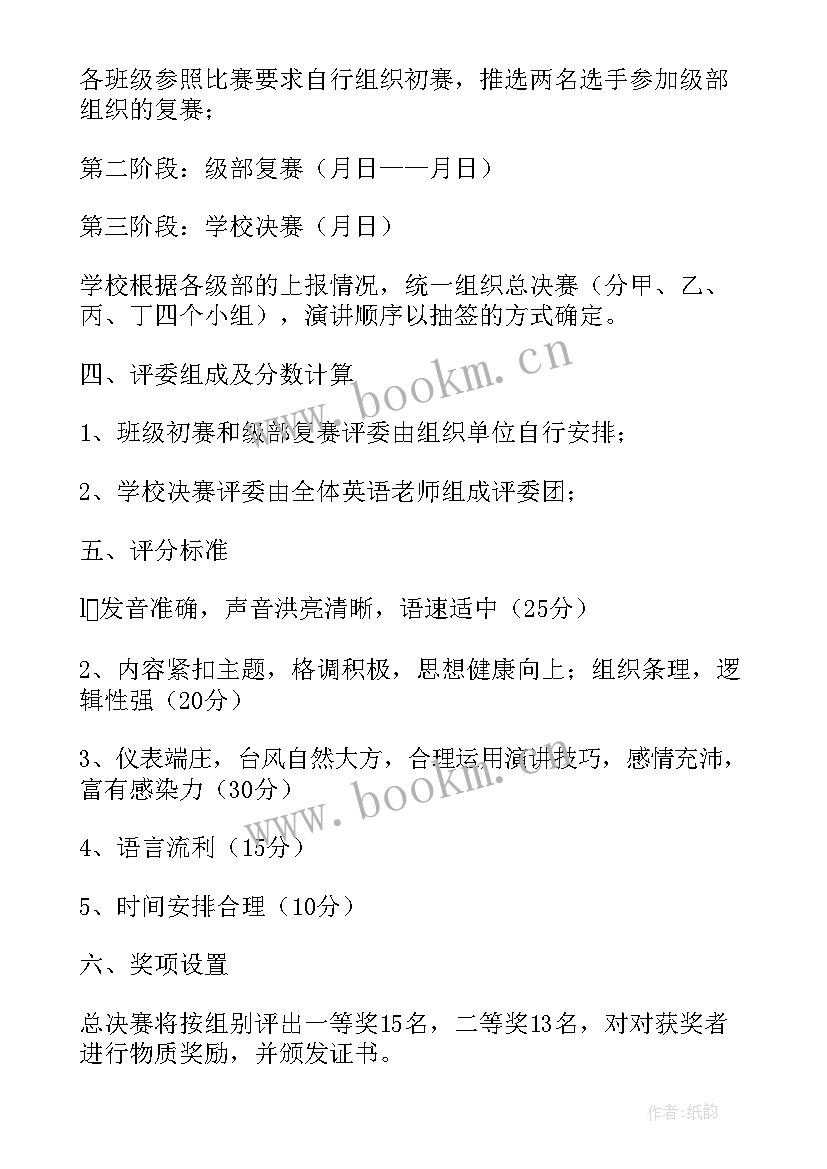 英语演讲比赛red(精选9篇)