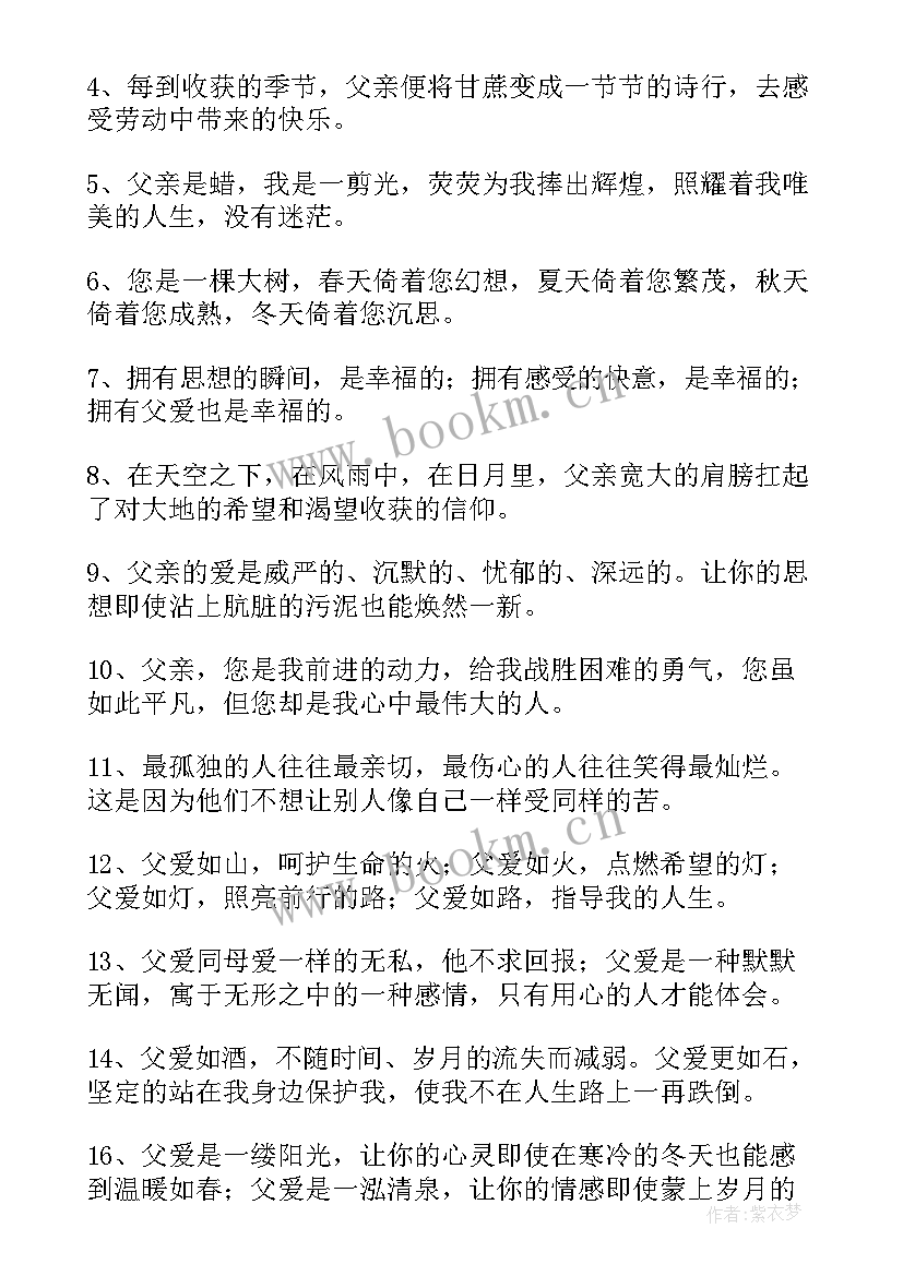 2023年想念离世的父亲的经典句子 赞扬父亲的经典语录赞扬父亲的经典句子(优质15篇)